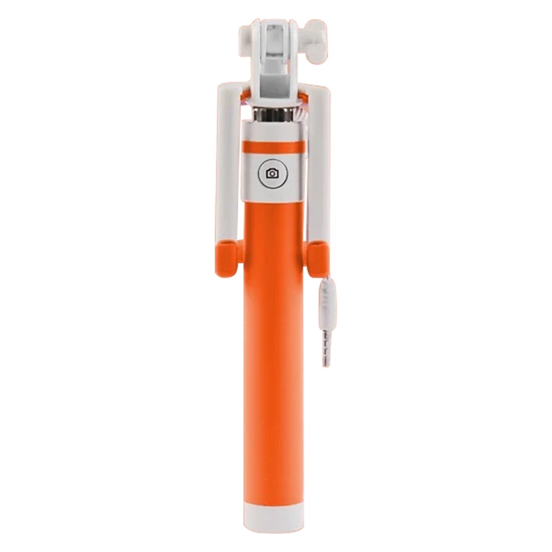 Farverig kabelforbundet selfie-stick, der kan foldes selfie-stick universal selfie-stick til mobiltelefon: Orange