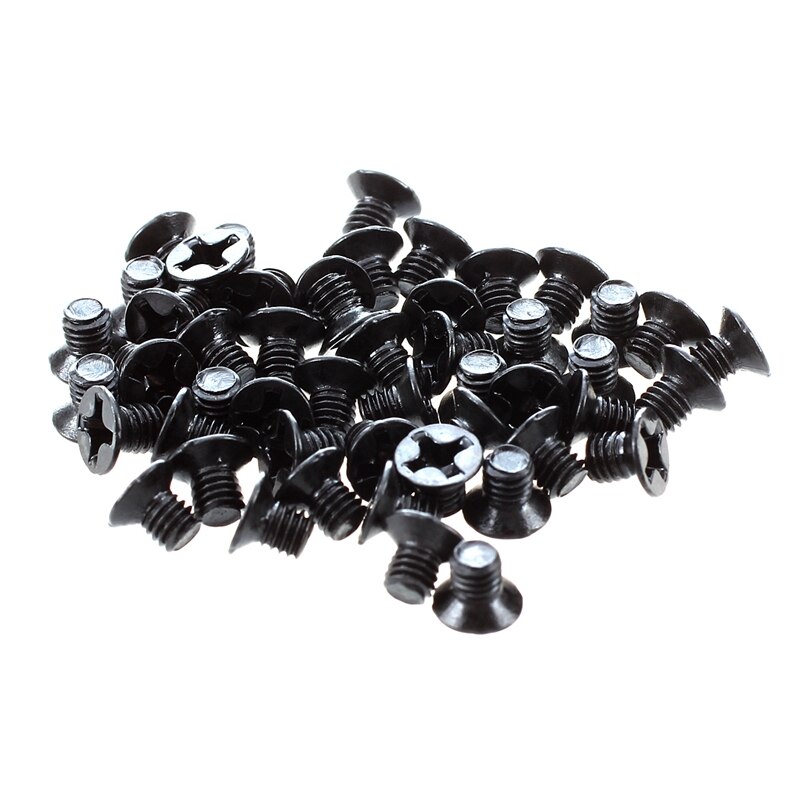 50 Pcs M3x4mm Screws Replacement Black For Laptop Hard Drive