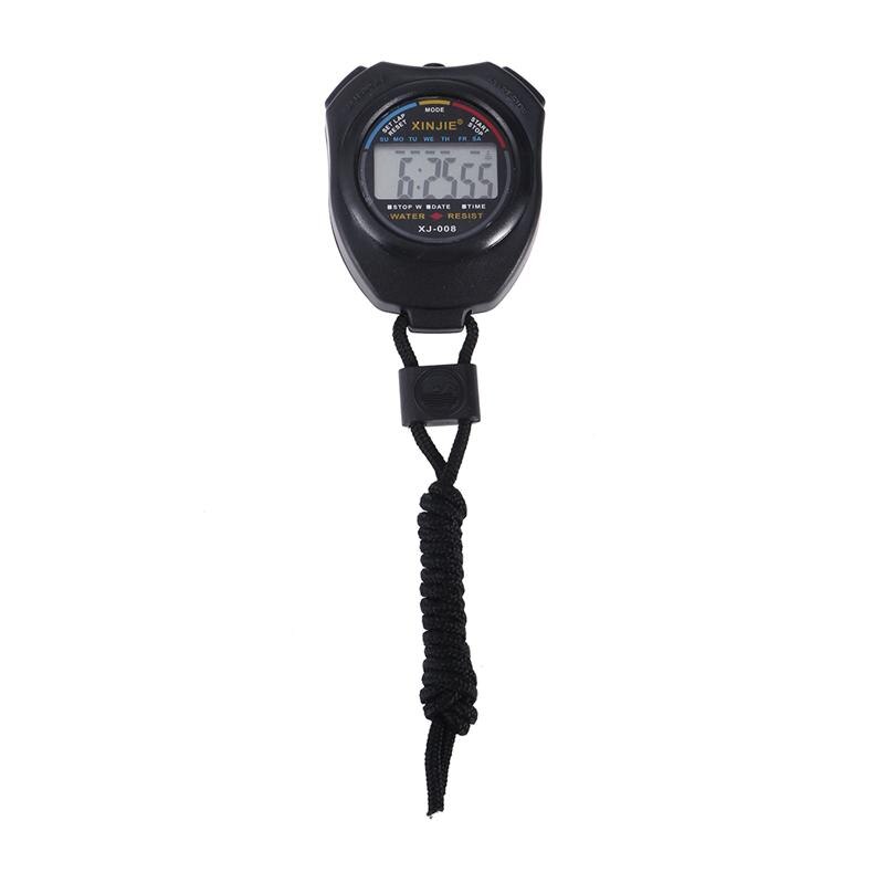 LCD Chronograph Digital Timer Sport Stopwatch Handheld Digital Stopwatch Running Chronograph with Strap (Bl: Default Title