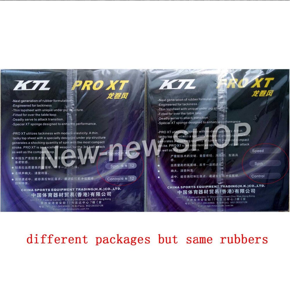 KTL Pro XT Pips-In Table Tennis PingPong Rubber with Sponge