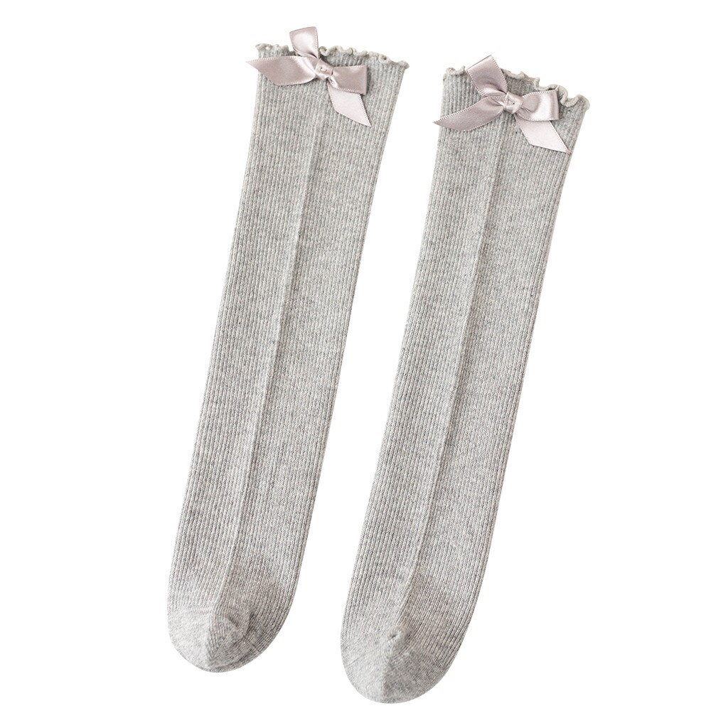 Kids Socks Toddler Baby Girls Boys Solid Anti-Slip Knitted Long Socks Knee Socks Winter Autumn Princess Girls Cotton Socks C810#: GY