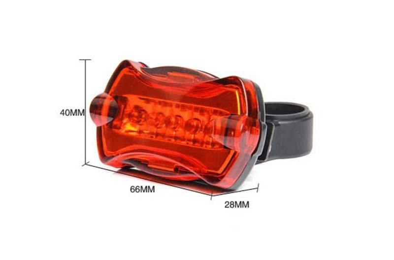 5 Led Waterdichte Power Beam Fiets Front Light Head Light Zaklamp Zaklamp Bicyle Koplamp: Tail Light