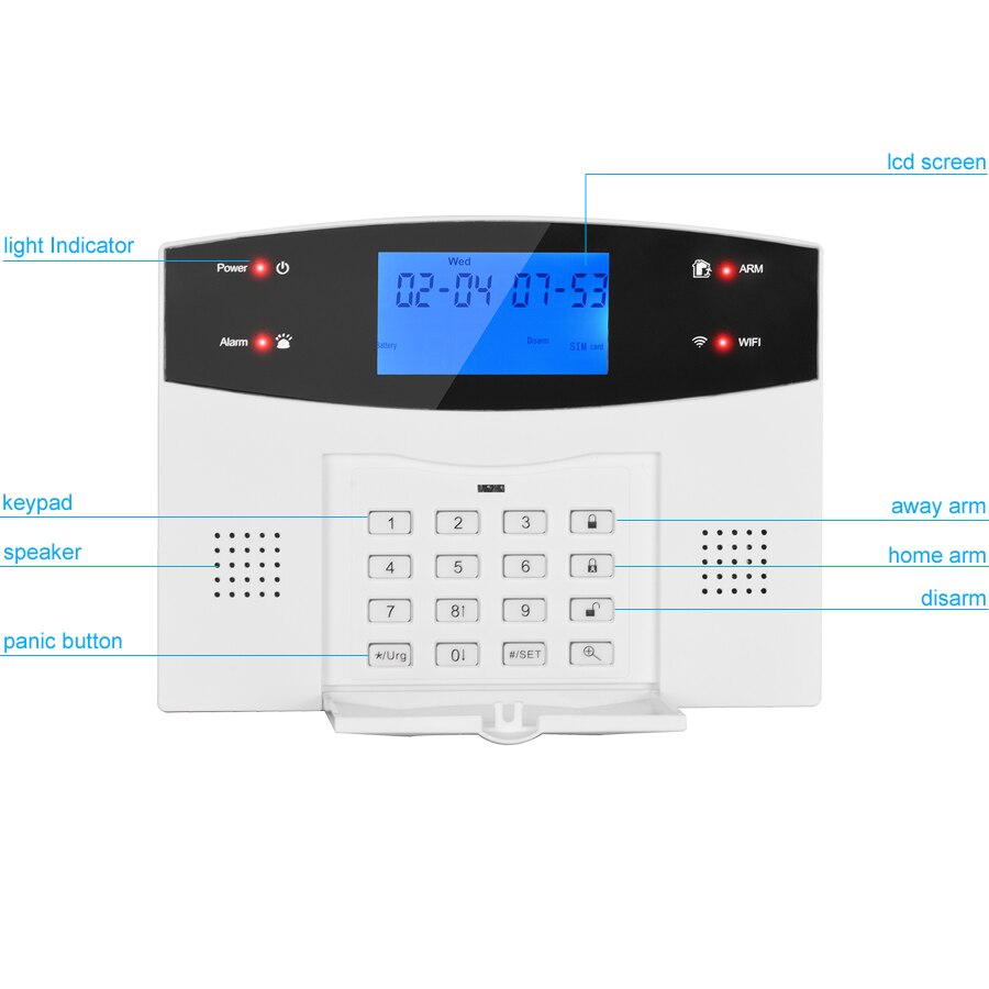 Sistema de alarma de seguridad para el hogar, cable inalámbrico WIFI GSM con Sensor de movimiento, Detector de humo para la aplicación Tuya Smart Life, funciona con Alexa y Google