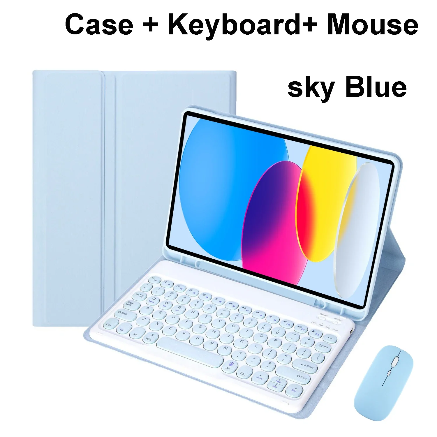 With Keyboard PU Tablet Case for IPad 11th Generation 11 Inch A16 Bluetooth Mouse Covers for Apple IPad 10th Funda: eleven / Pink