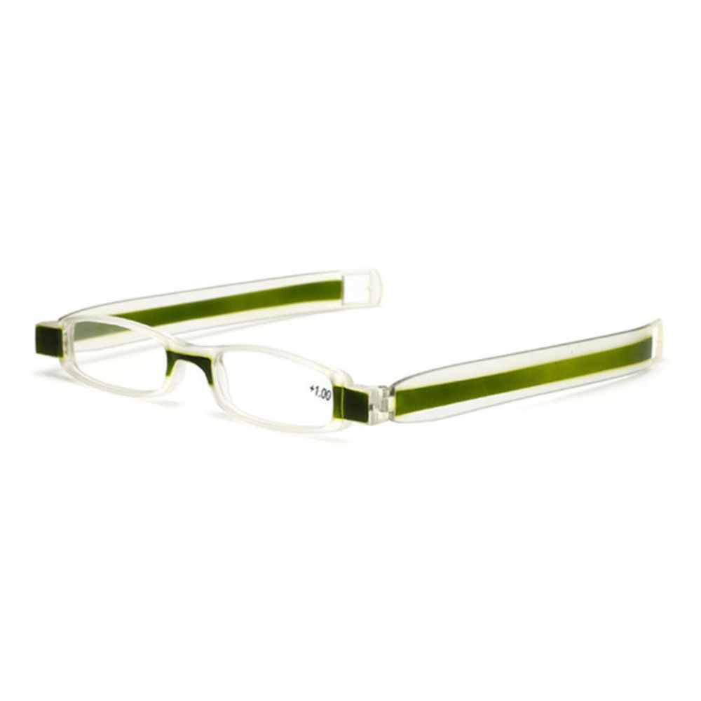 1 stk. databriller sammenleggbare lesebriller 360 graders rotasjon ultralette lesebriller harpiksbriller kontor: Hvit / +150