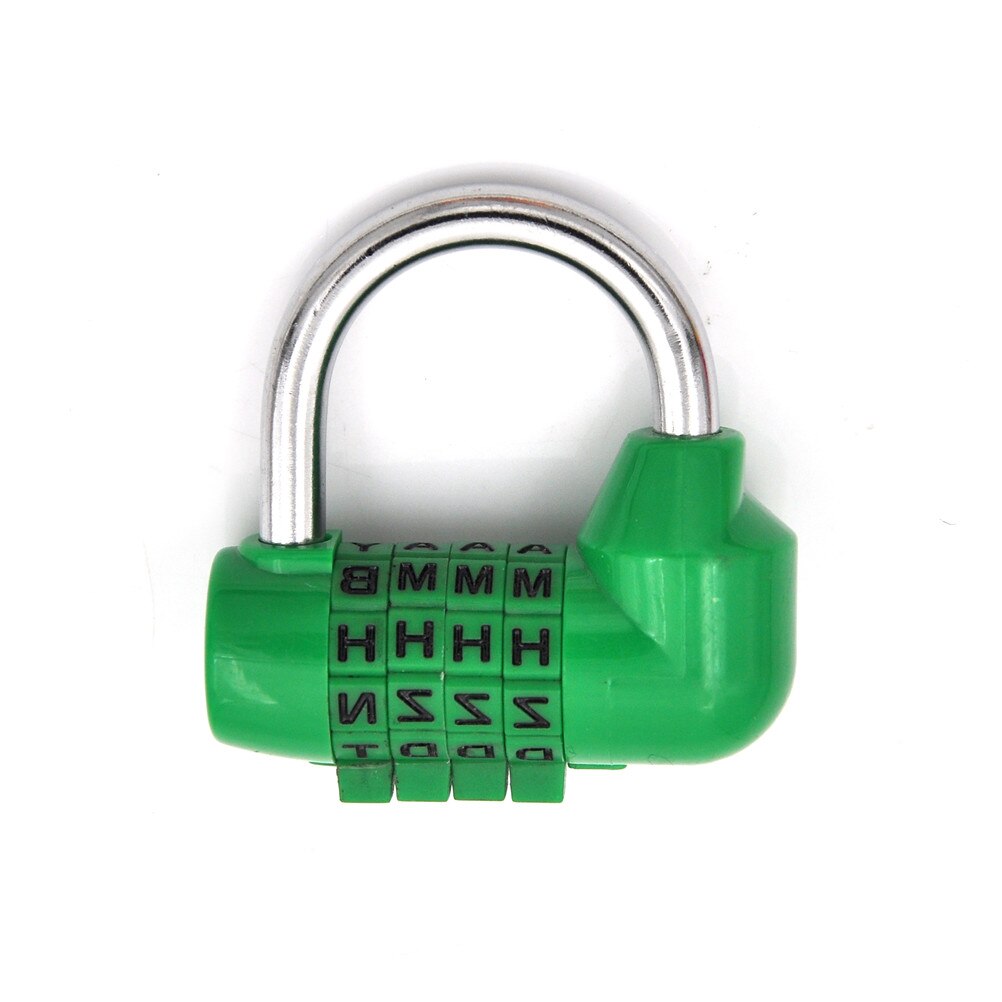 6 couleurs cadenas de sécurité 4 cadran serrures à bagages chiffre lettre combinaison voyage sécurité Code serrure journal mot de passe cadenas 1 pièces: green