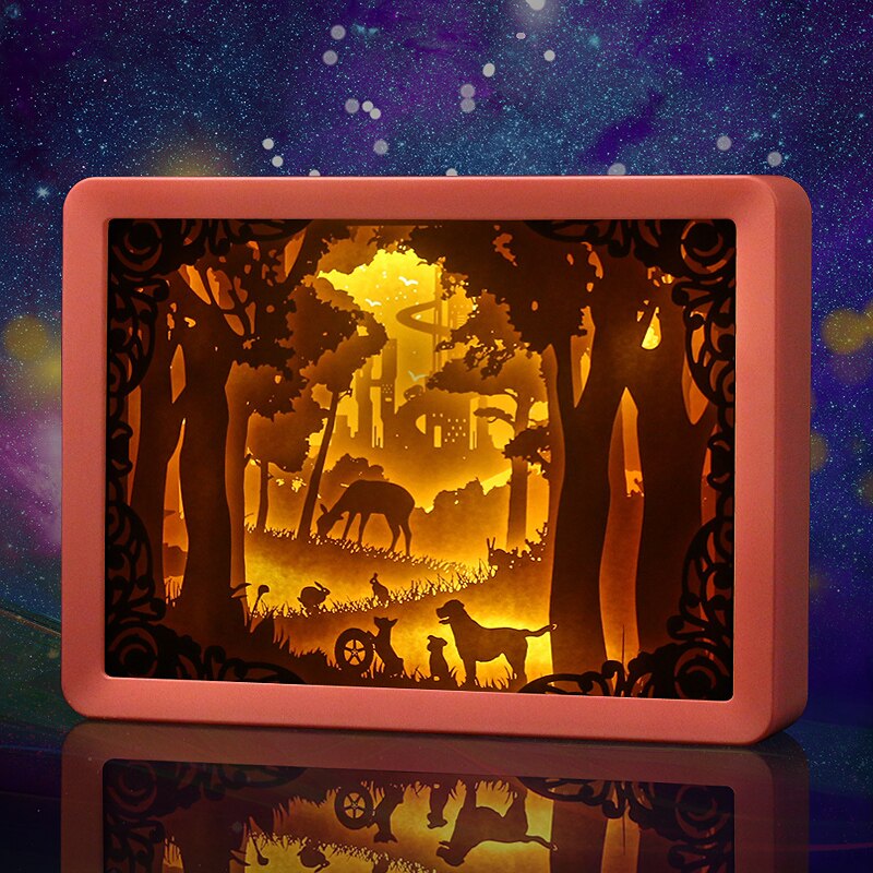 1pcs latest paper cut light shadow light box ABS frame light box for