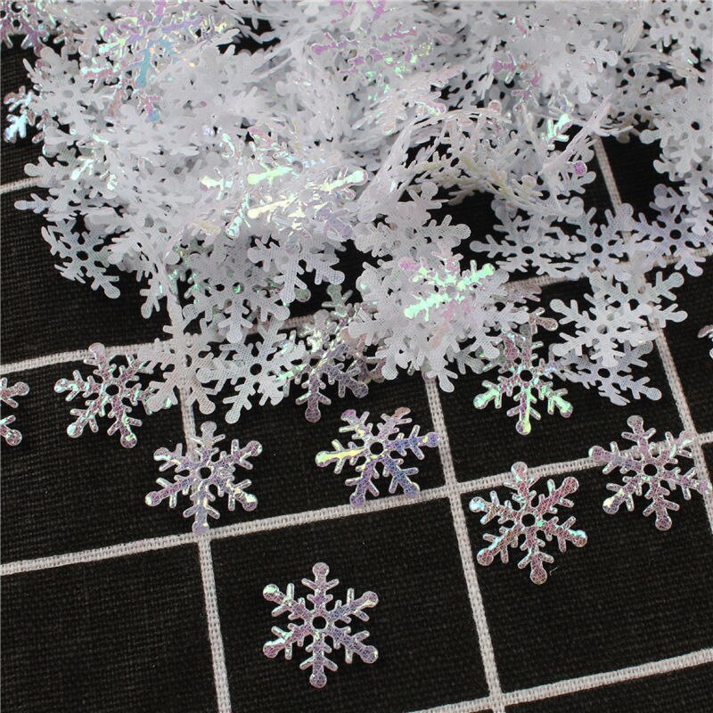 300 Pcs/lot 2cm noël flocon de neige mariage jeter confettis bricolage accessoire maison Table décoration fête fournitures ornement 62538