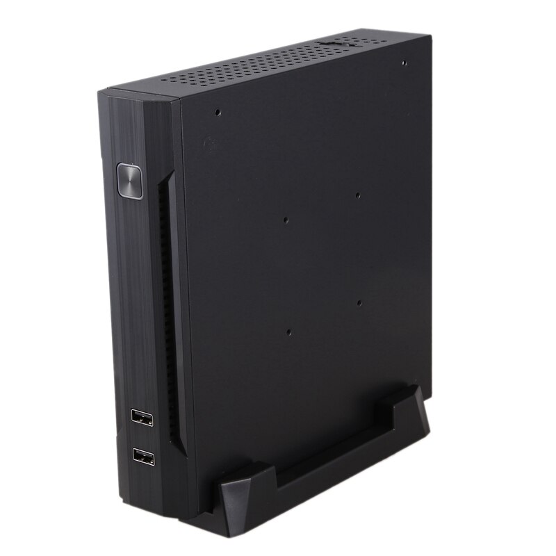 Mini-ITX Slim Small Form Factor Computer Case HTPC Computer Case with 2 x USB2.0 12V 8A Power Adapter: US Plug