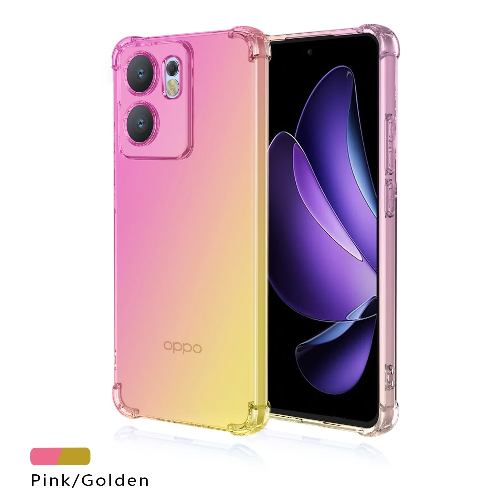 Nueva funda de TPU con Airbag degradado para OPPO Reno 14 13 Pro 14F 13F 13FS 5G, funda protectora a prueba de golpes, Fundas Coque Capa: Tela de algodón / Azul cielo