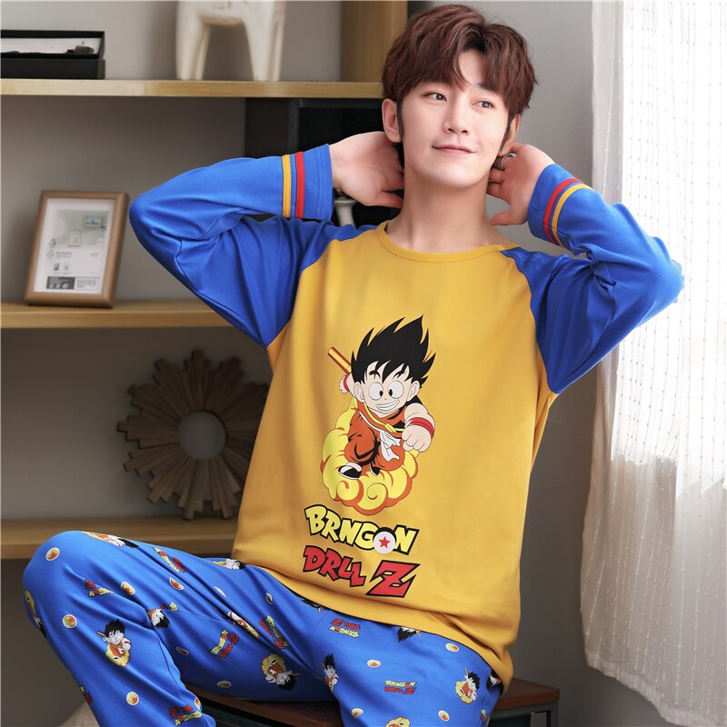pajamas for men sleepwear men's pure cotton cartoon panda sleep suit pajama set male mens pyjamas overal for sleeping nightwear