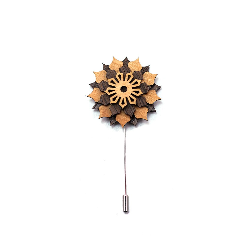 Linbaiway Mens Spille in Legno per Gli Uomini Fiore Spille per la Cerimonia Nuziale Signori Lungo Distintivo di Legno Fatti A Mano Spilla Corpetto Femminile