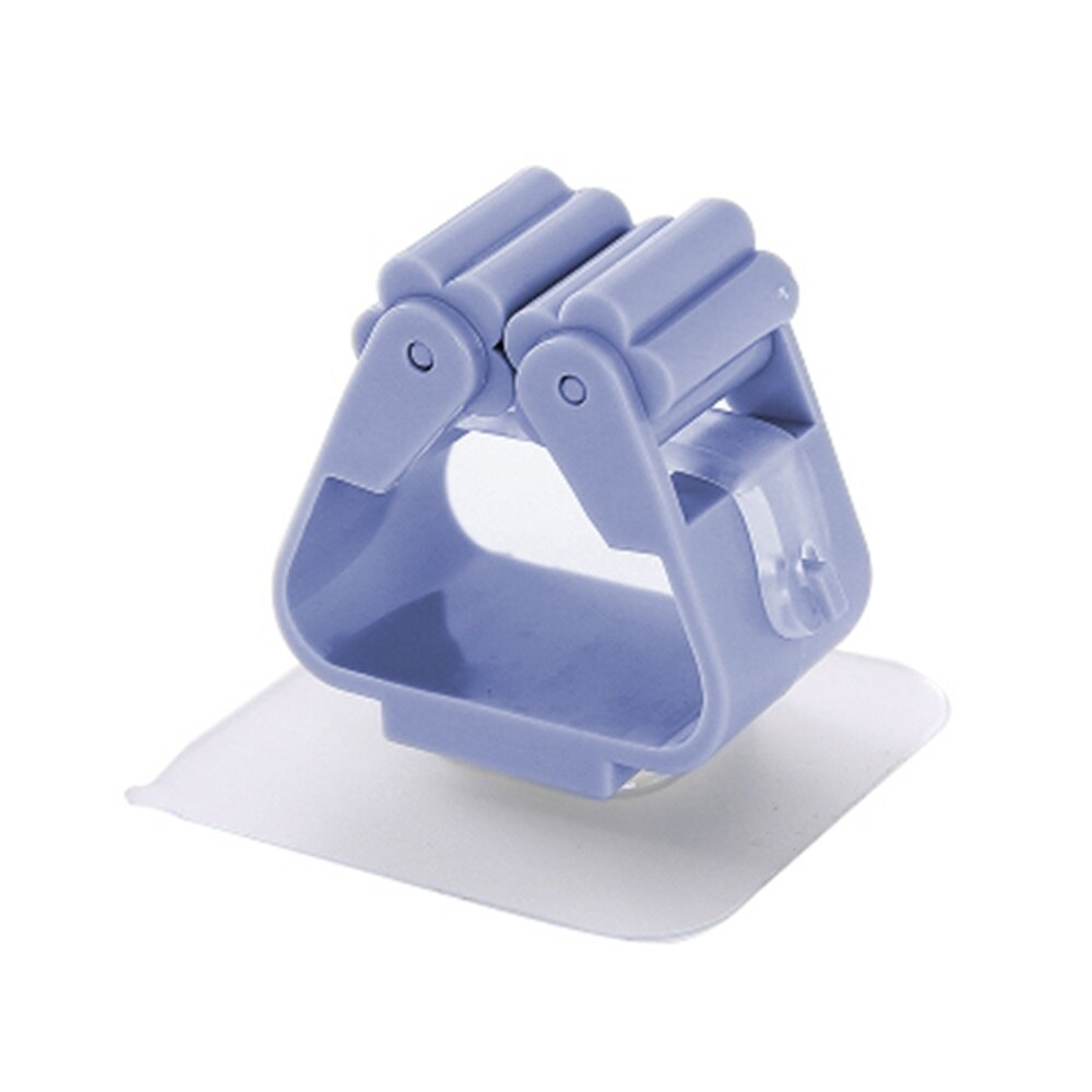 Porte-balai en plastique sans poinçon | 3 pièces, serpillière, crochet collant, porte-balai, porte-cartes, pince à serviettes, pour la maison, la cuisine: MULTI