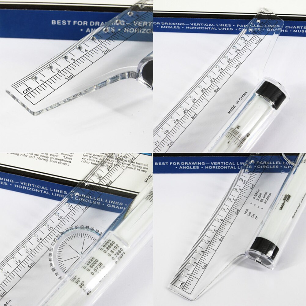 Multi-purpose Rolling Ruler for drawing Angle Parallel Ruler Universal Foot Angle Rule Balancing Scale Drawing Reglas