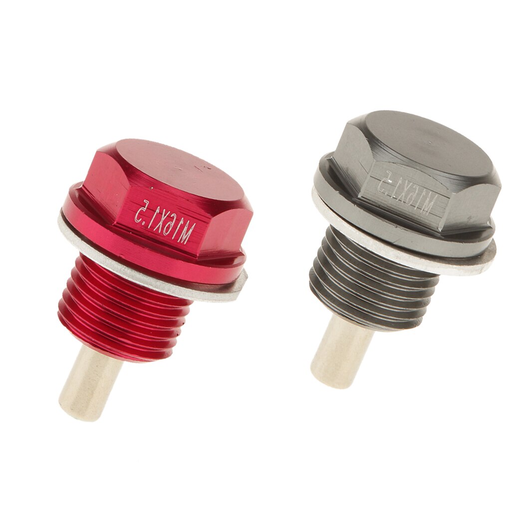 2 piezas M 16X1,5 anodizado magnético aceite sartén drenaje perno enchufe para Subaru rojo/titanio color