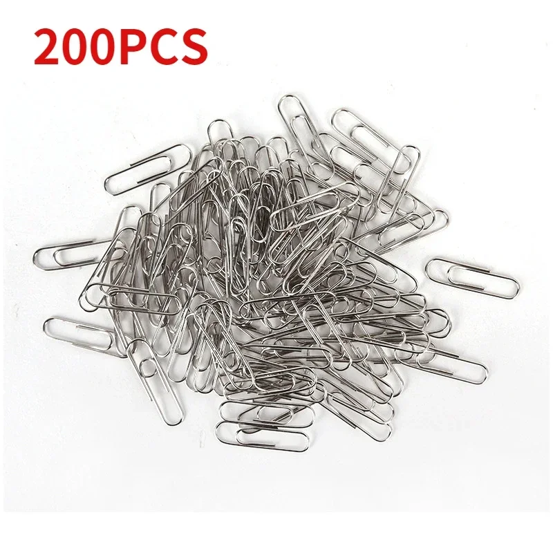 500/300/100/50PCS Metal Silver Paper Clips for Paperwork Stainless Steel Bookmark Paperclips Organizers Office School Supplies: Red