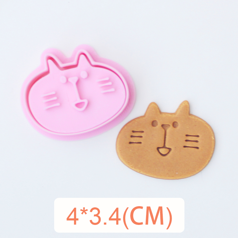DIY Taart Decoreren Gereedschappen Leuke Kat Liefde Biscuit Mold Cookie Cutters Bakken Tool 3D Cartoon Plastic Bakvorm Cookie Tools: Bordeaux