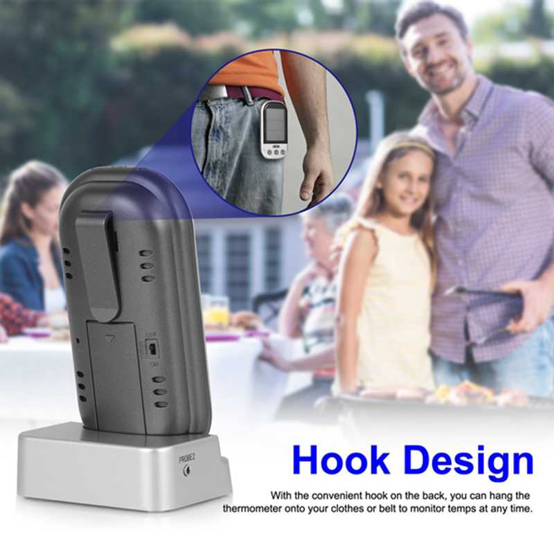 Wireless Remote Digital Cooking Food Meat Thermometer Instant Read with Oven Probe for Oven and Dual Probes for Kitchen Smoker G