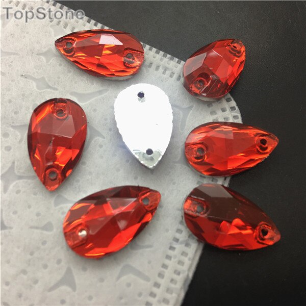 TopStone Lt Siam Rode Kleur Mix Maten Vormen Hars Naai Plaksteen Acryl Gems Strass Kristal en Stenen Voor jurk