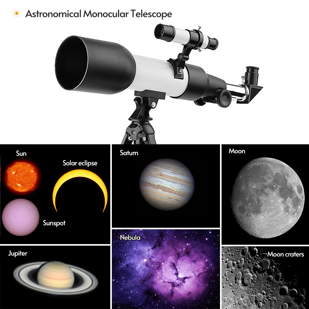 15X-75X 60mm Große Blende Astronomische Brechenden Teleskop monokular Teleskop Stativ Mond Filter Telekonverter Sucherfernrohr