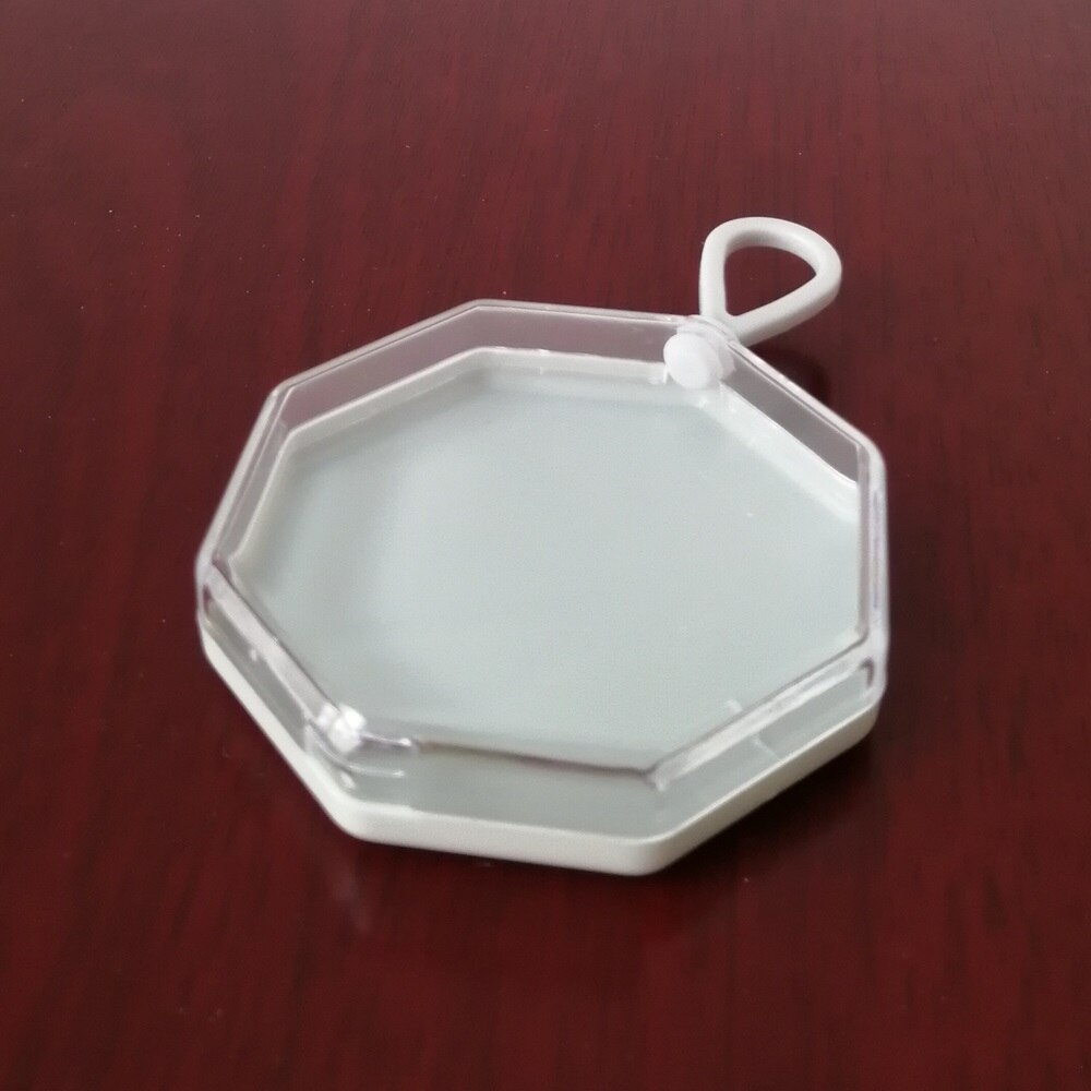 6X6Cm Zachte Massaal Poederdons Natuurlijke Glad Cosmetische Luchtkussen Draagbare Suspenable Storage Case Transparante Doos: empty grey case