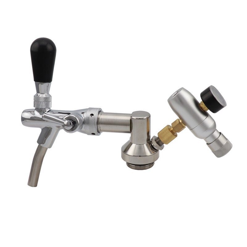 Mini grifo dispensador de barril de acero inoxidable, lanza de Growler de cerveza con Control de flujo, grifo de cerveza y Kit de cargador de Co2, juego de barra casera
