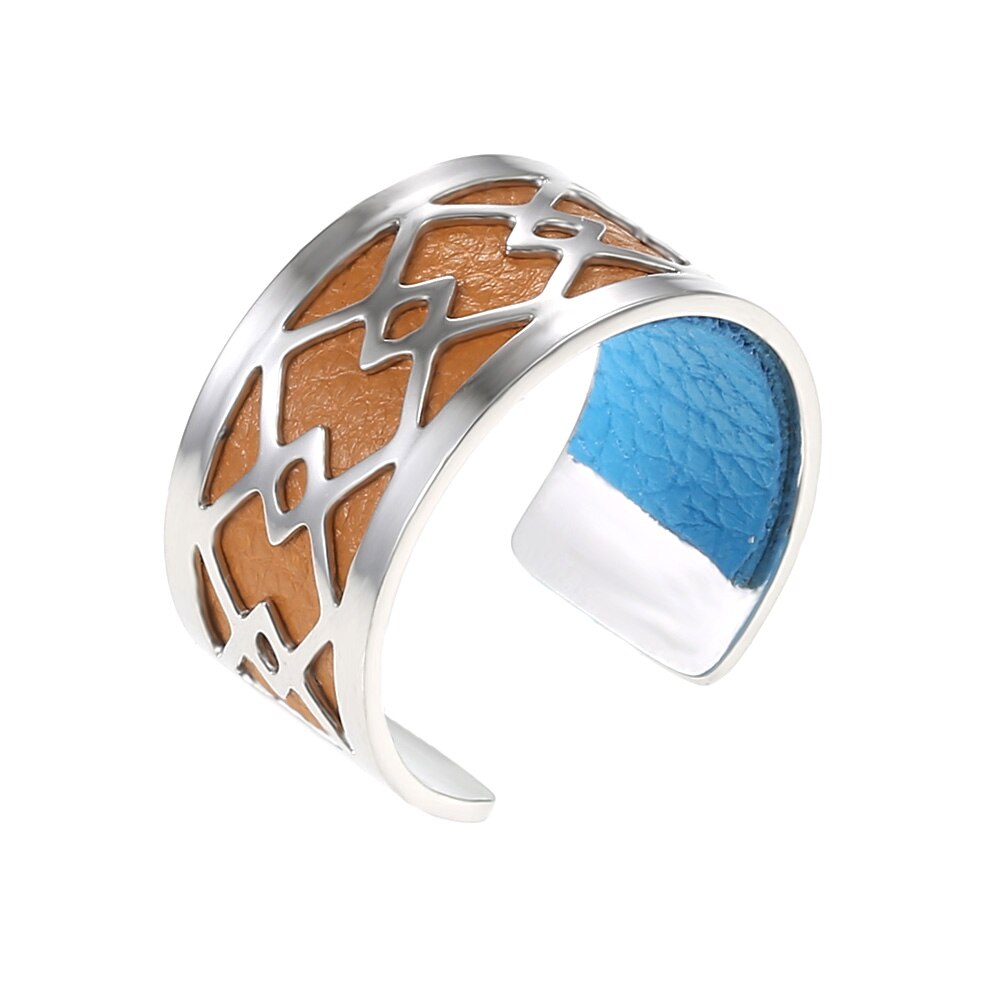 Cremo Giet Femme Sieraden Roestvrij Stalen Ring Band Verstelbare Ring Bague Femme Sieraden Diy Omkeerbare Lederen Ring: SR0016709