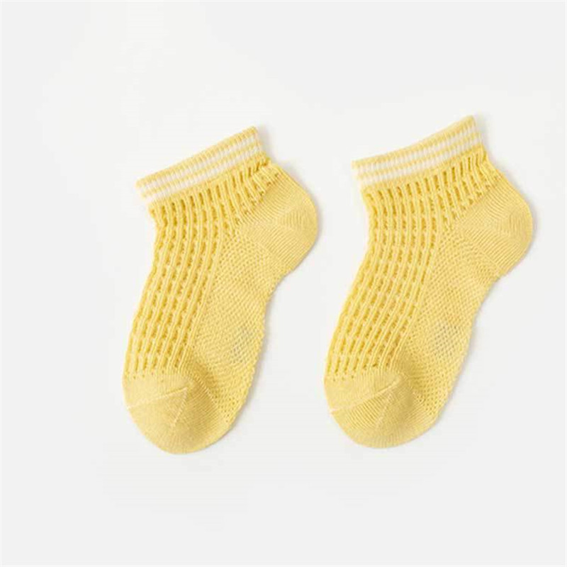 10 Pairs 3-15Y calzini per bambini calzini per bambini corti in maglia di cotone sottile estivo calzini solidi Jacquard traspiranti carini accessori per ragazzo ragazza