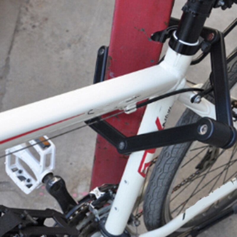 -Type Bicycle Lock Limit Bicycle Lock Heavy Duty Bicycle Safety Chain Lock Steel Rod Black