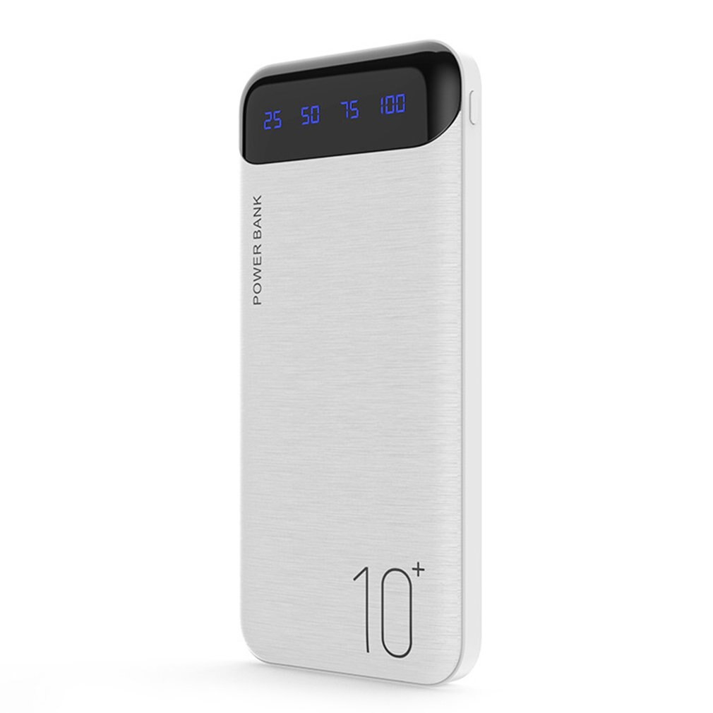 Snelle Charging10000mAh Power Bank Draagbare Mobiele Voeding Met Digitale Scherm Batterij Oplader Voor Xiaomi Iphone: WHITE