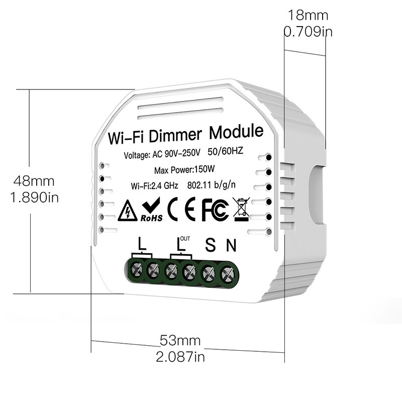 1/2 Manier Wifi Smart Dimmer Breaker Module Draadloze Tuya App Voice Control Muur Lichtschakelaar Dimmers Alexa Google Thuis