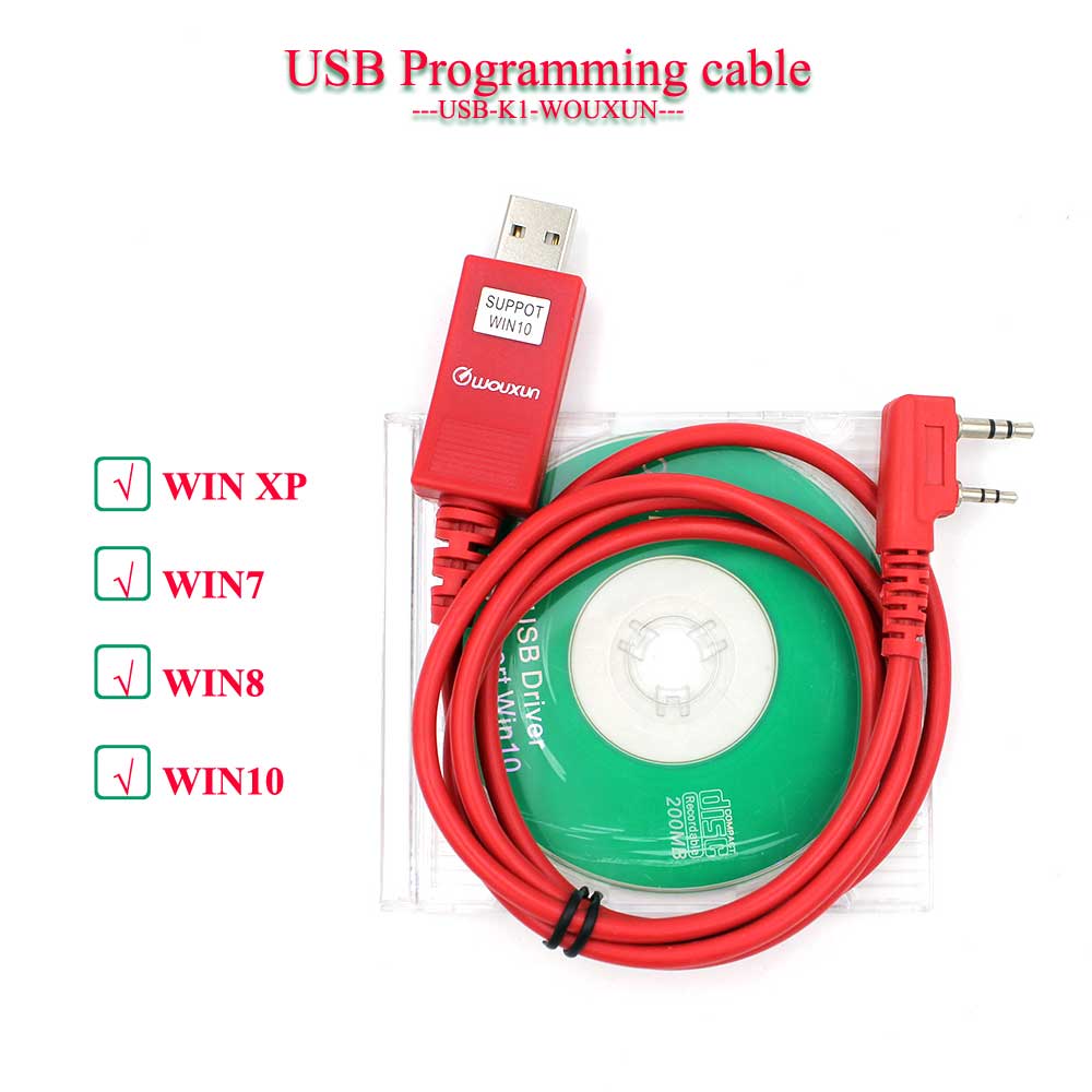 Originele Wouxun Programmering Kabel Voor KG-UVD1P KG-UV6D KG-UV8D KG-UV899 KG-UV9D Plus Usb Kabel Voor Alle Radio 'S Met K1 Plug
