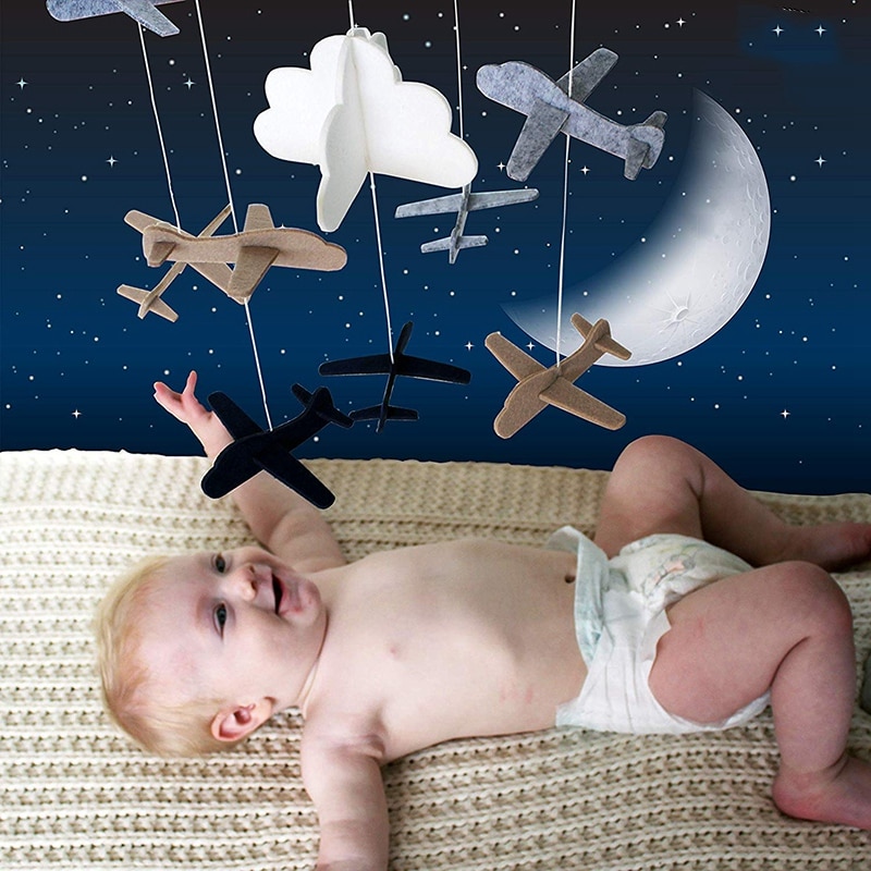 Crib Mobile Airplanes & Cloud Nursery Decorati... Grandado