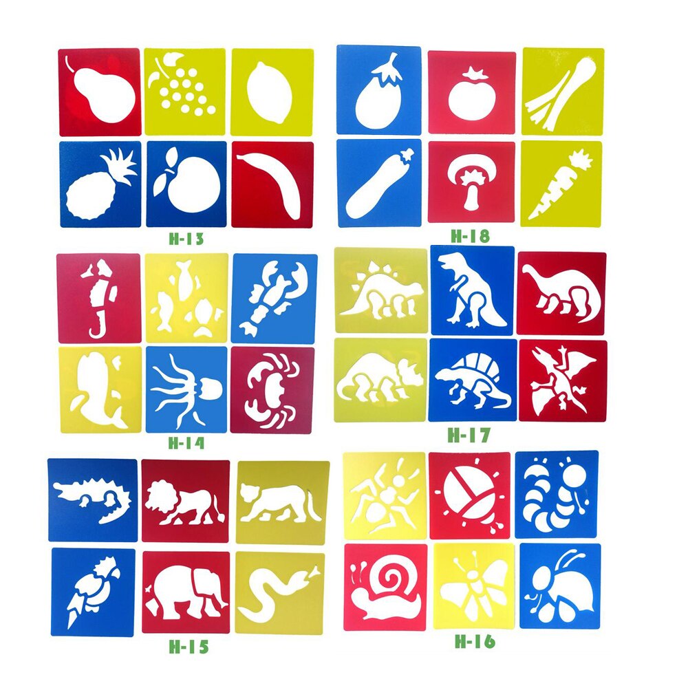 Pochoirs en plastique pour enfants, pour dessin, peinture, (couleurs aléatoires)