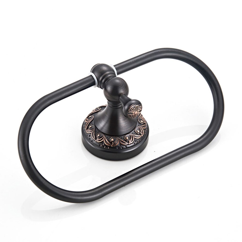 Koperen Handdoek Ring Ovale Handdoekenrek Haak Moderne Muur Gemonteerde Handdoek Plank Houder Handdoek Opknoping Rack Retro Craft Voor thuis Badkamer