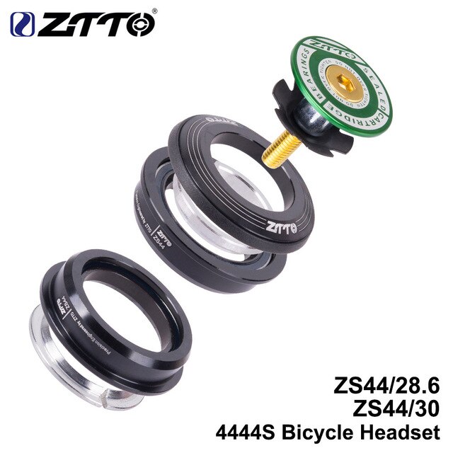 ZTTOMTB road bike steering column headset 44mm 1-1 / 8" 28.6mm straight tube fork bike frame low profile semi-integrated ZS44: green