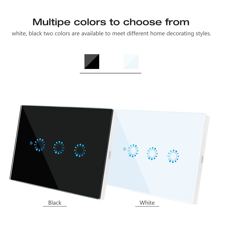 Smart WiFi Light Wall Switch Interruptor Inteligent Wireless Touch Glass Panel Wireless Remote Control Ewelink Alexa Google Home