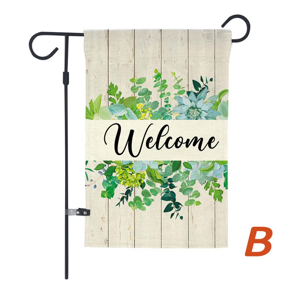 Tuin Welkom Vlaggen En Banners Krans Teken Vlaggen Jute Dubbelzijdig Zomer Boerderij Decor Voor Outdoor Yard Gazon Patio Veranda: B