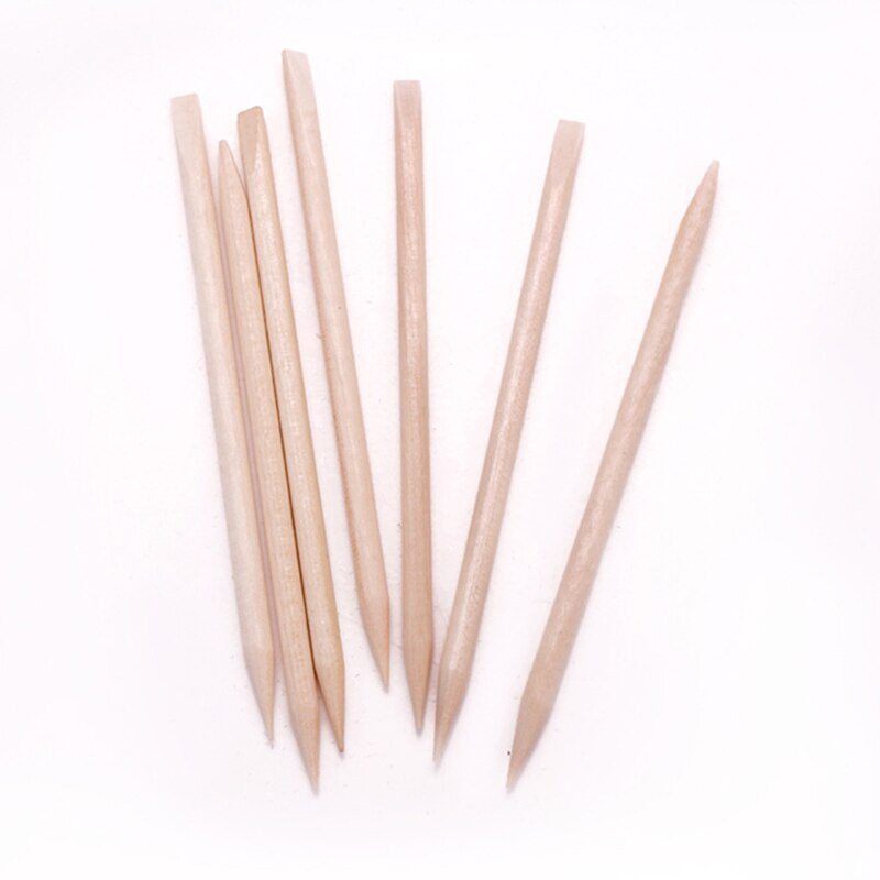 Nail Wooden Cuticle Pusher Set Double-ends Orange Wood Sticks Cuticle Removal Nail Art Sticks Exfoliating Pedicure Manicure Tool