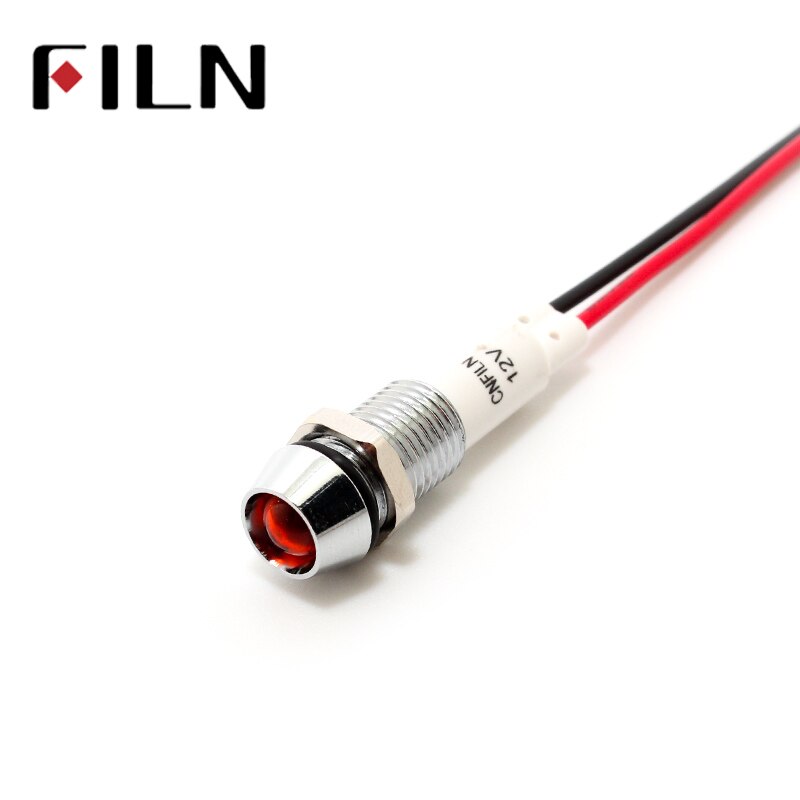 10mm Red Yellow Blue Green LED Metal Indicator Light Waterproof IP67 Signal Lamp 3V 5V 6V 9V 12V 24V 110V 220V White Pilot Seal