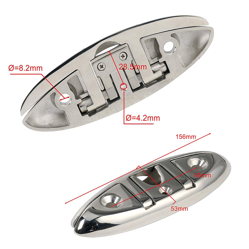 Marine Boot Flip Up 6 inch Vouwen Cleat Dock Roestvrij Stalen Bevestigingsmiddelen Pull Up Cleat Dock Boot Accessoires