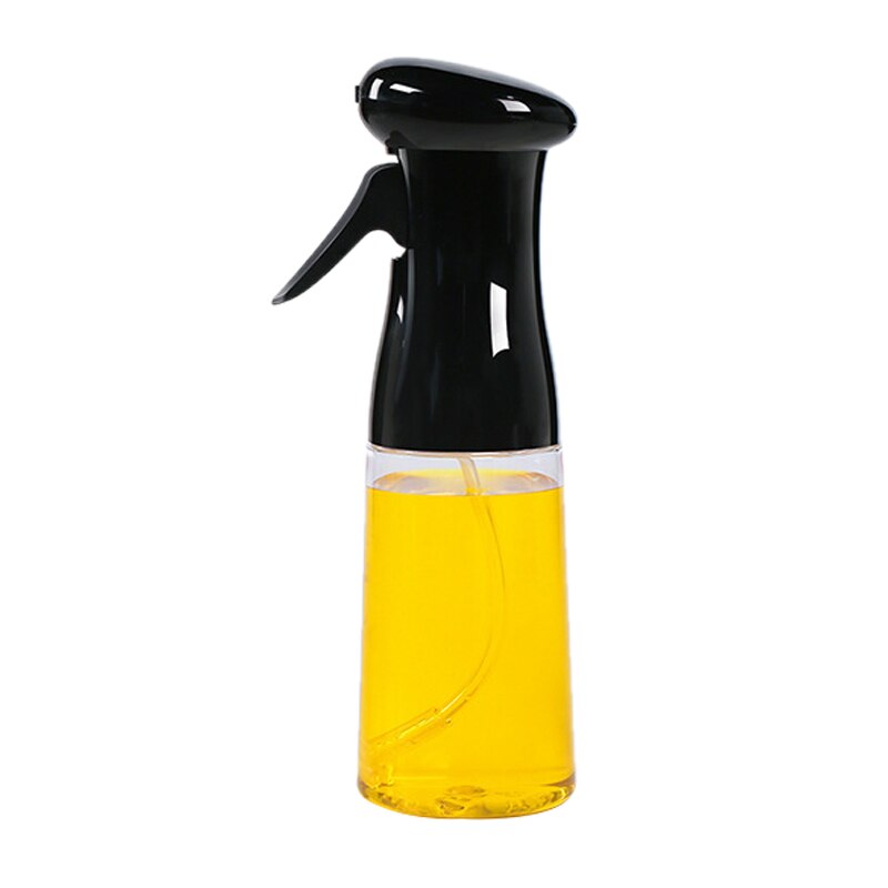 210ml husholdning kjøkken spiselig olje spray flaske olivenolje spray flaske lekkasjesikker olje potten glass sprayflaske: Svart