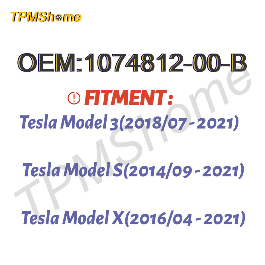 Auto Tpms Sensor 1074812-00-B Bandenspanningscontrolesysteem Voor Tesla Model 3 Model S Model X 433Mhz Tyreairmonitor 107481200B