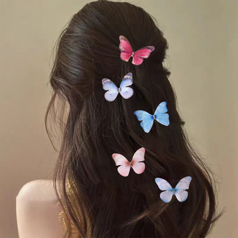 Horquillas de mariposa para niña, lazos para bebé que no daña el cabello, horquillas de Boutique súper bonitas, accesorios para el cabello de para mujer