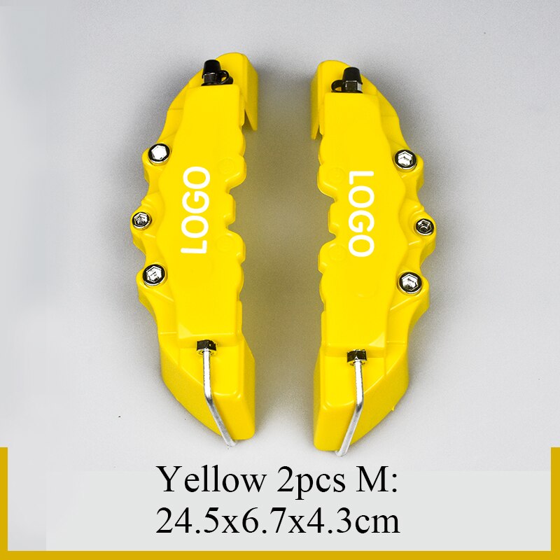 2 Stuks S/M/L Size 3D Abs Auto Remklauw Cover Remschijf Shell Voor Verna Celesta elantra Mistra Sonata Ix25 Ix25 Tucson Santafe: Yellow 2Pcs M