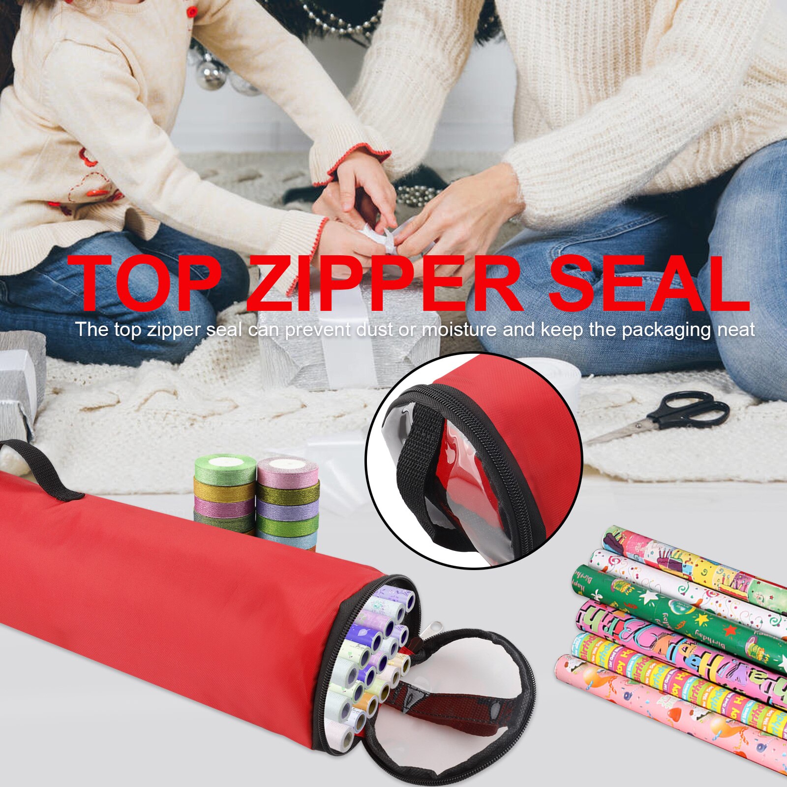 Christmas Light Storage Bag Organizer Storage Nylon Storage Bag Easy To Store Handle Easy To Use Nylon Material Lights Zip Sack