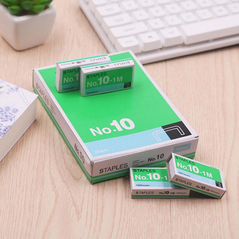 1000pcs/box 10 Staples Box For Desktop Stapler Normal Staples Metal Tapetool Silver Grapadora Grapas Staples Office Stationery