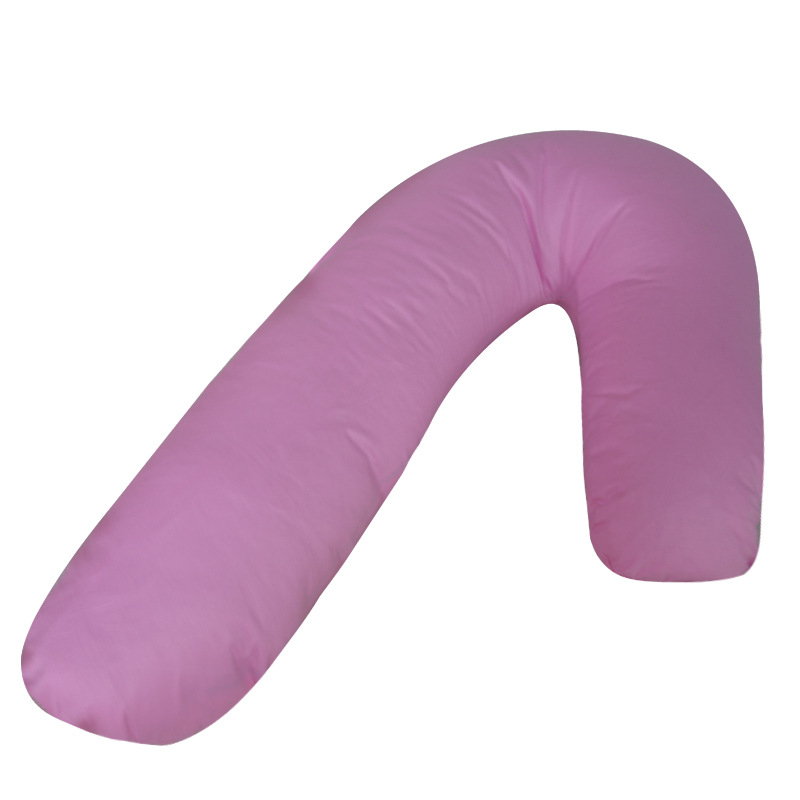 Oreiller multifonction en V pour femmes enceintes | Oreiller de soutien pour le sommeil latéral pour femmes enceintes, oreiller de cou de voyage en coton: Pink