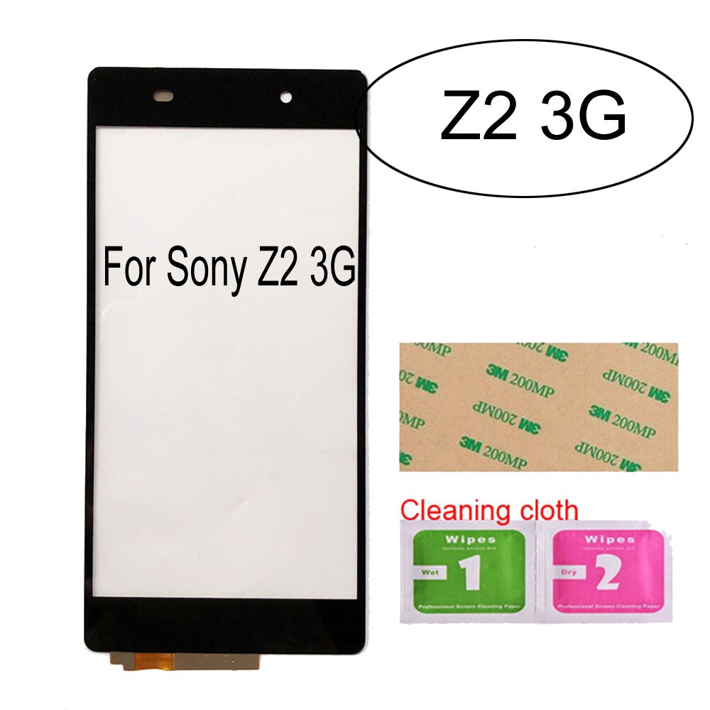 Panel táctil para Sony Xperia Z1/ Z5/Z2 4G 3G/Z3 Mini/Compact z3/Z1 Mini, digitalizador de pantalla táctil, Panel de cristal: Z2 3G Black