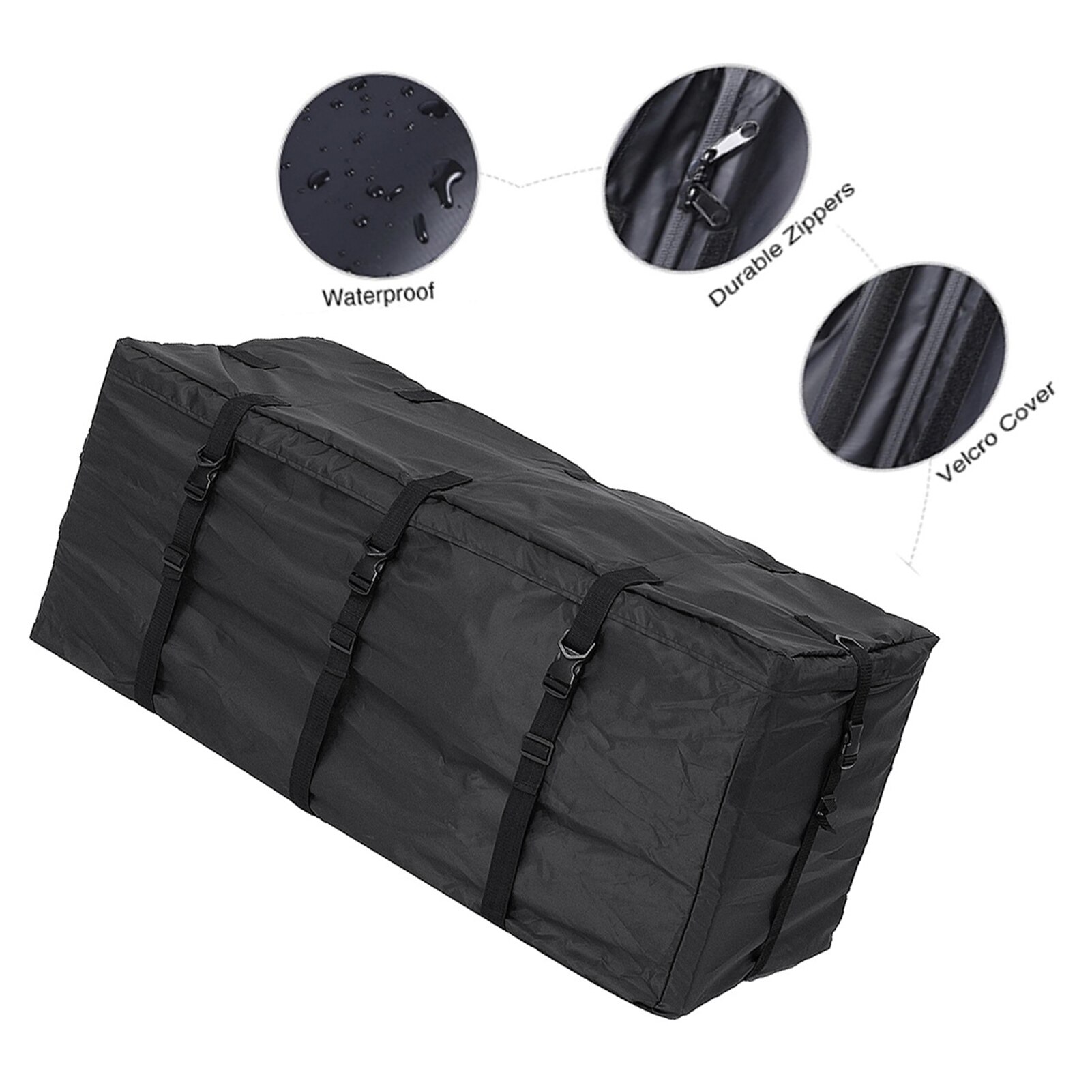 Large Capacity Rooftop Cargo Luggage Carrier Black Storage Bag Travel For SUV Amiable 120x51x51cm Waterproof Car Roof Duffel Bag